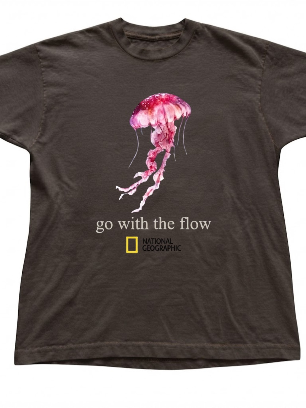 Nature Sea Jellyfish Graphic Print Charcoal Cotton Gildan T-Shirt